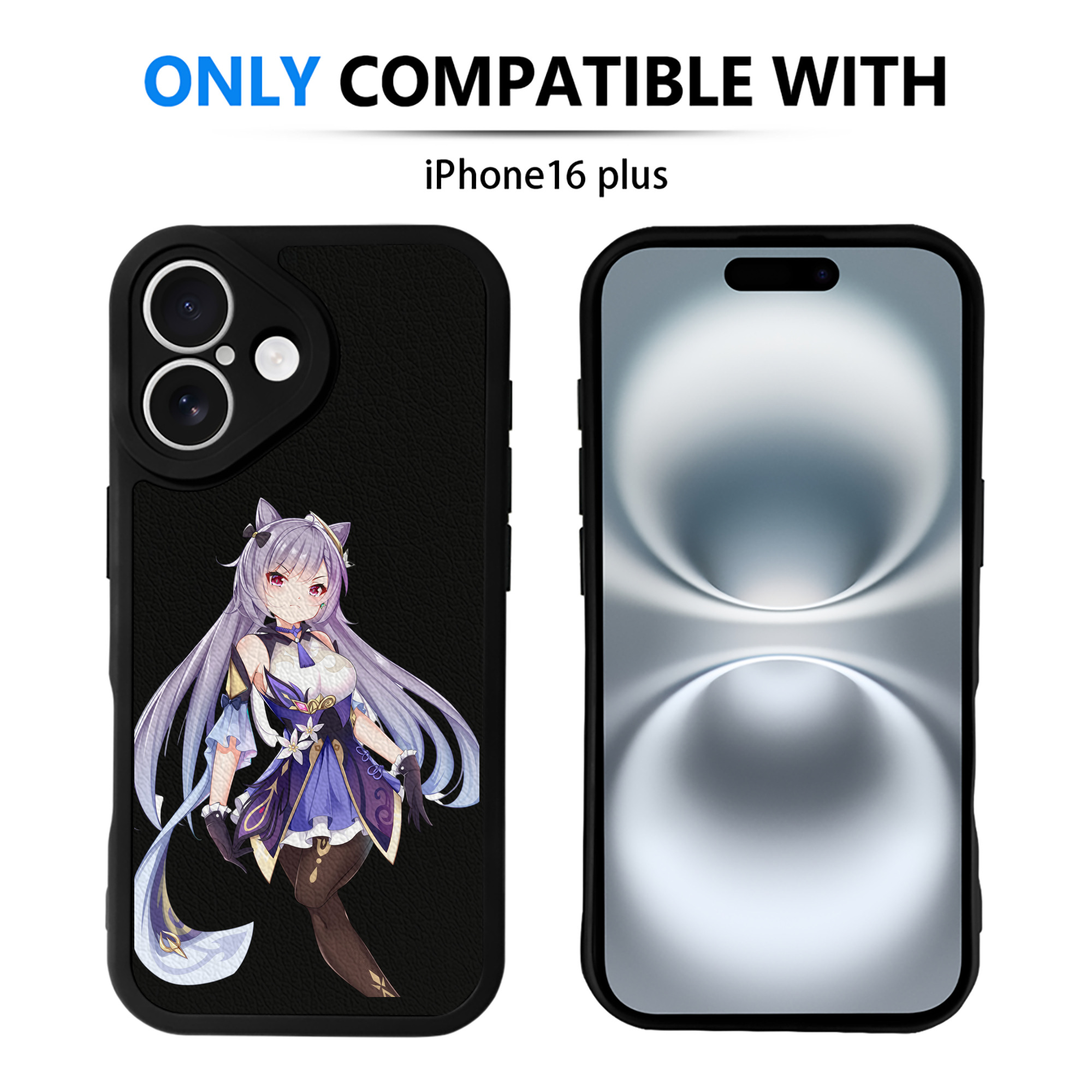 げんし神 刻晴 こくせい genshin Kokusei 【iPhone 16シリーズ対応】シリコンスマホケース（レザー調） 材質：シリコン